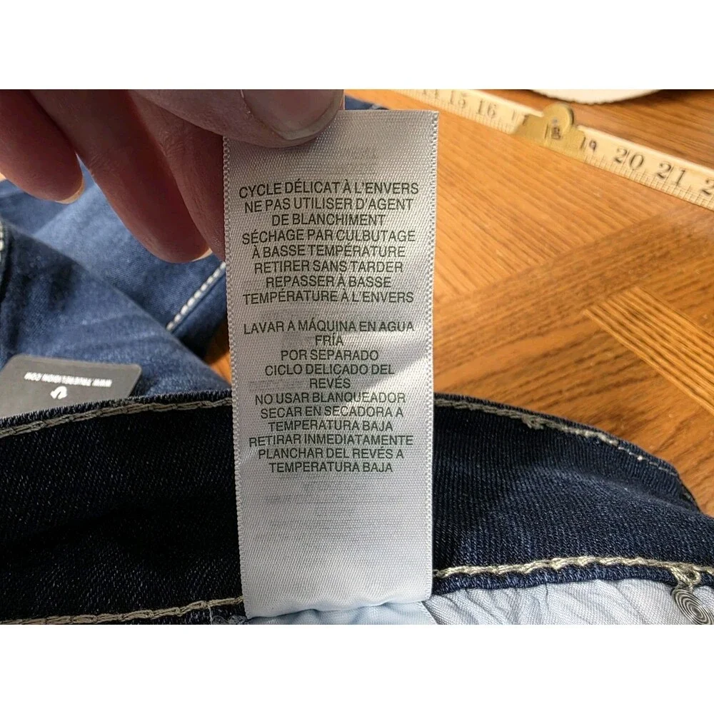 NWT True Religion Jeans Geno Big T Flap Slim Medium Lagoon Wash 34 x 32 Blue